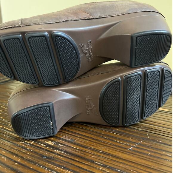 Dansko Stacie Women's Brown Leather Slip On Work Comfort Clogs Size 39 8.5 - Picture 5 of 7